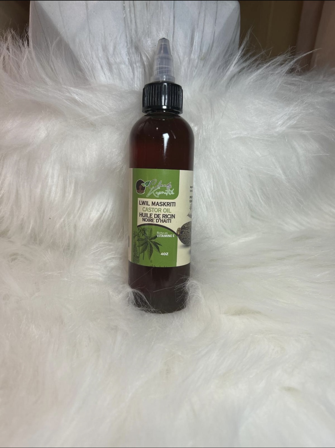 Lwil maskreti castor oil- Huile de ricin noire d'Haïti